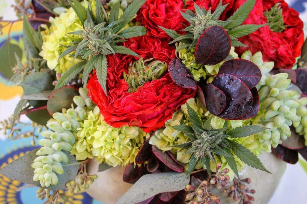 centerpiece with cannabis